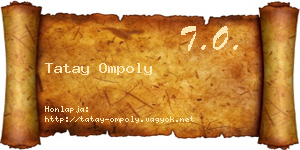 Tatay Ompoly névjegykártya